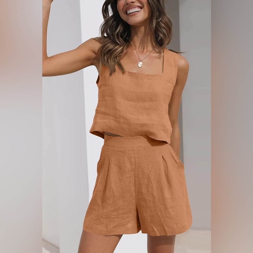 2pc Square Neck Crop & Shorts - Picture 3 of 6